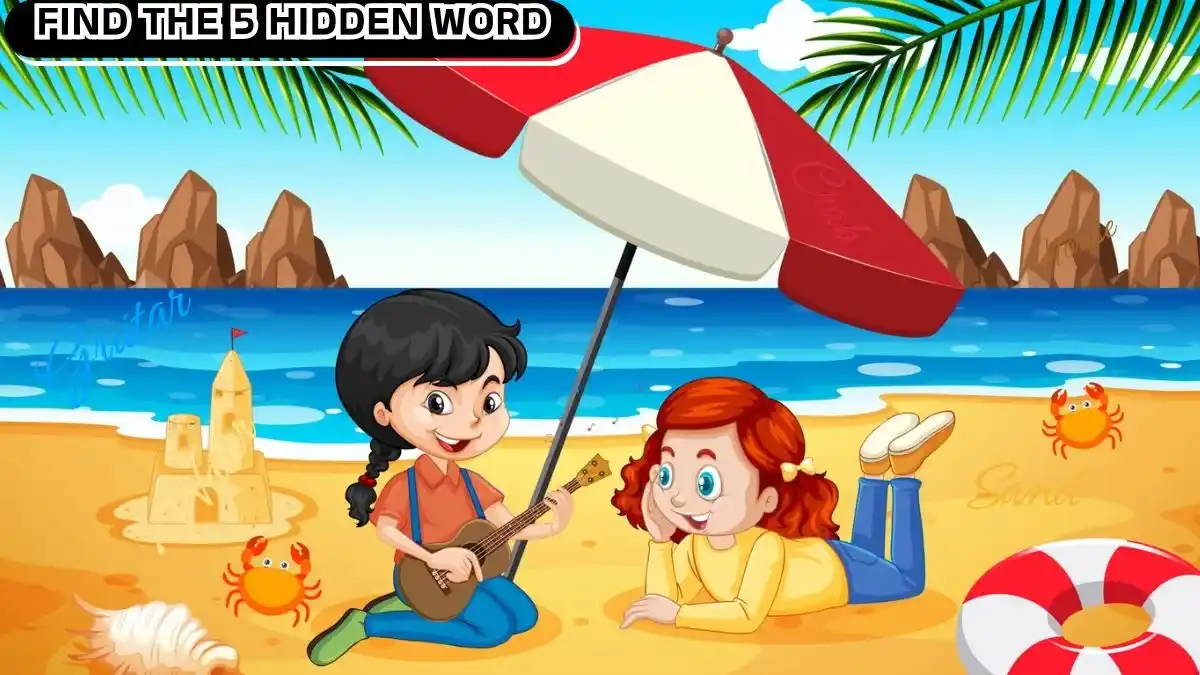 Brain Teaser IQ Test Only people with extraordinary vision can spot the 5 Hidden Words in this Beach Image in 6 Secs (1)