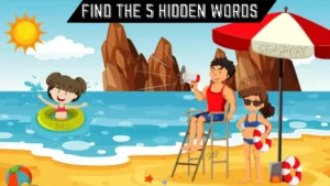 Brain Teaser IQ Test: Only people with extraordinary vision can spot the 5 Hidden Words in this Beach Image in 6 Secs.2